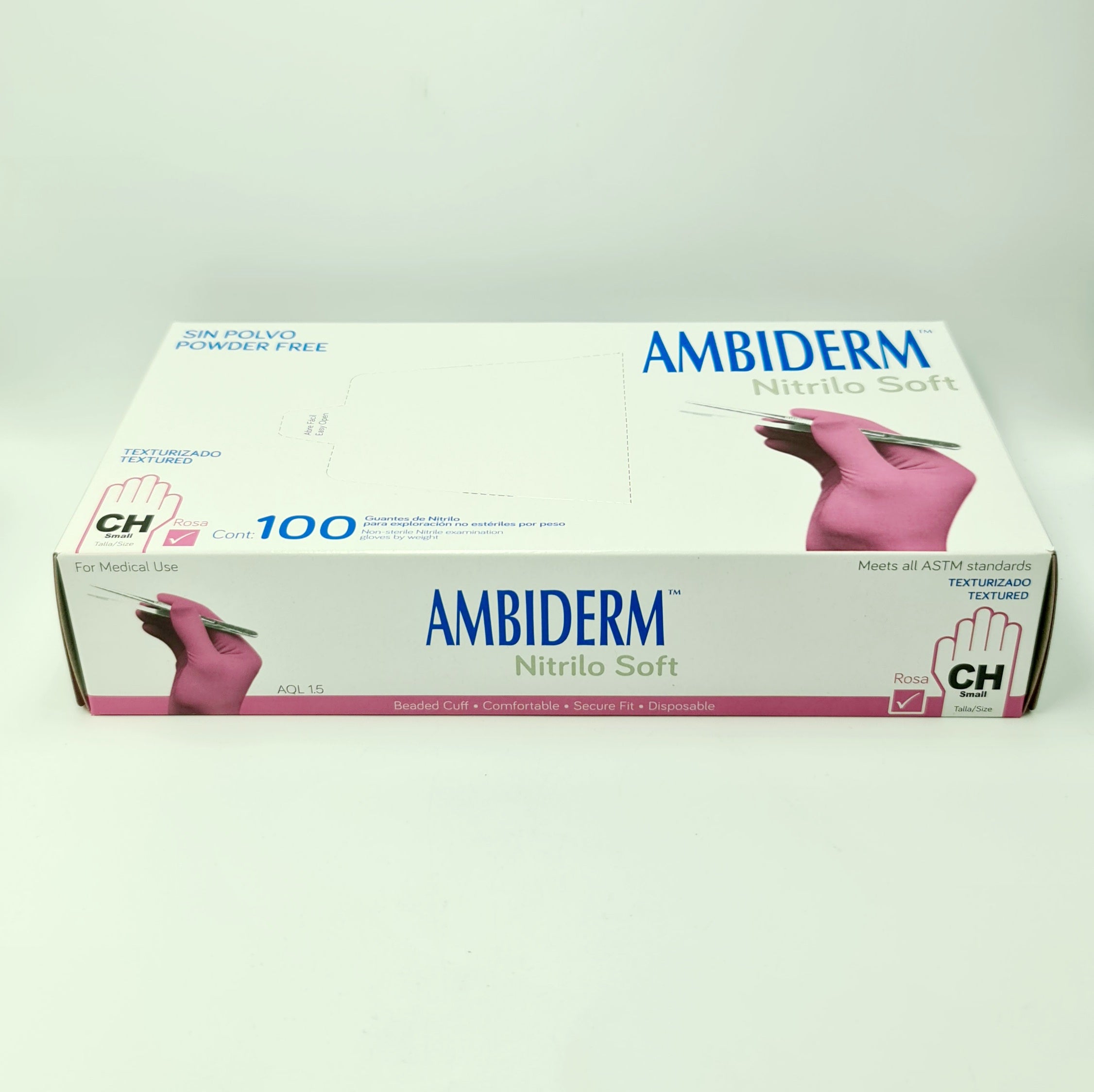 Guantes nitrilo soft rosa ch ambiderm c/100