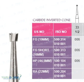 Fresa de carburo fg Prima Dental