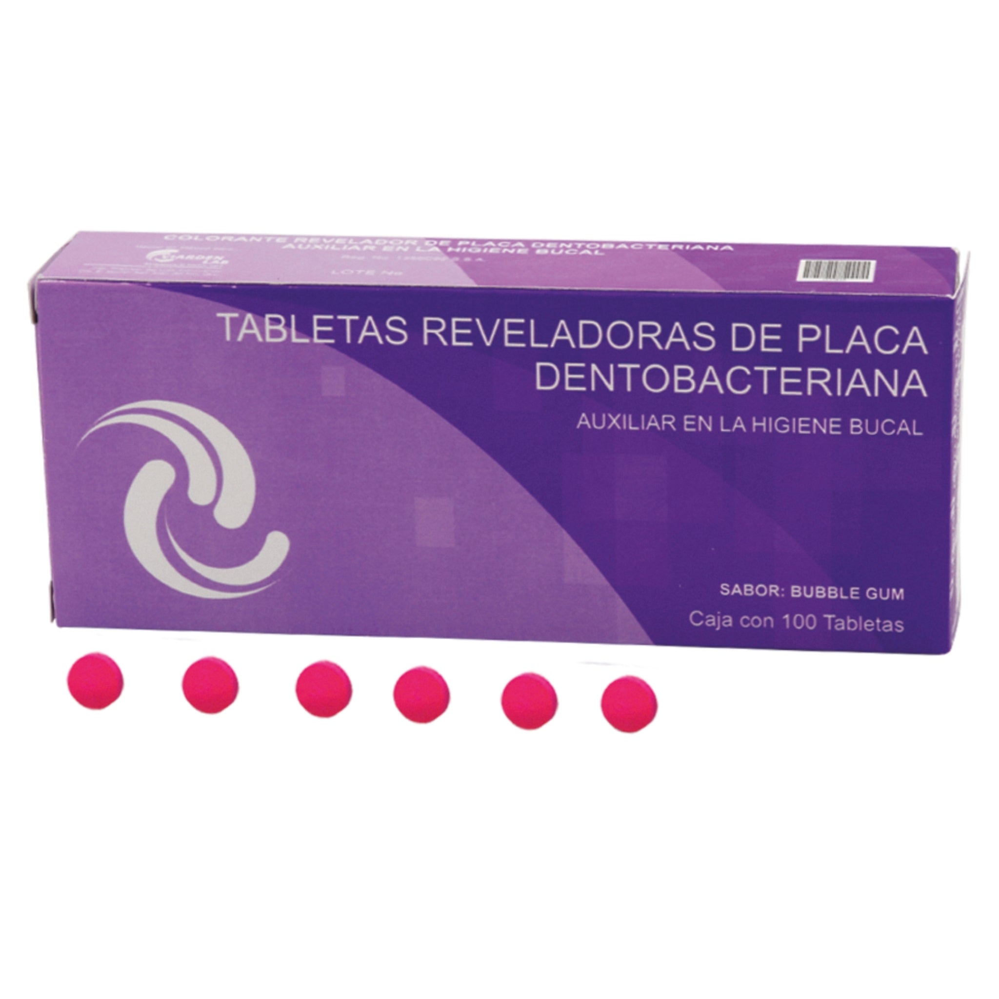 Tabletas reveladoras (caja con 100 tabletas sabor bubble gum)