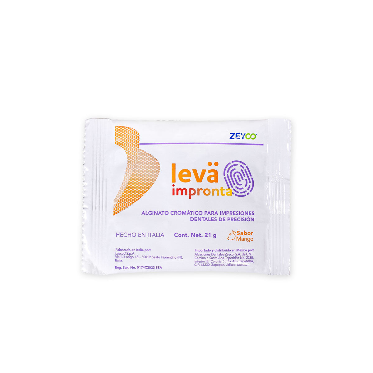 Leva impronta 21 g - alginato cromatico zeyco tipo i sabor mango unidosis