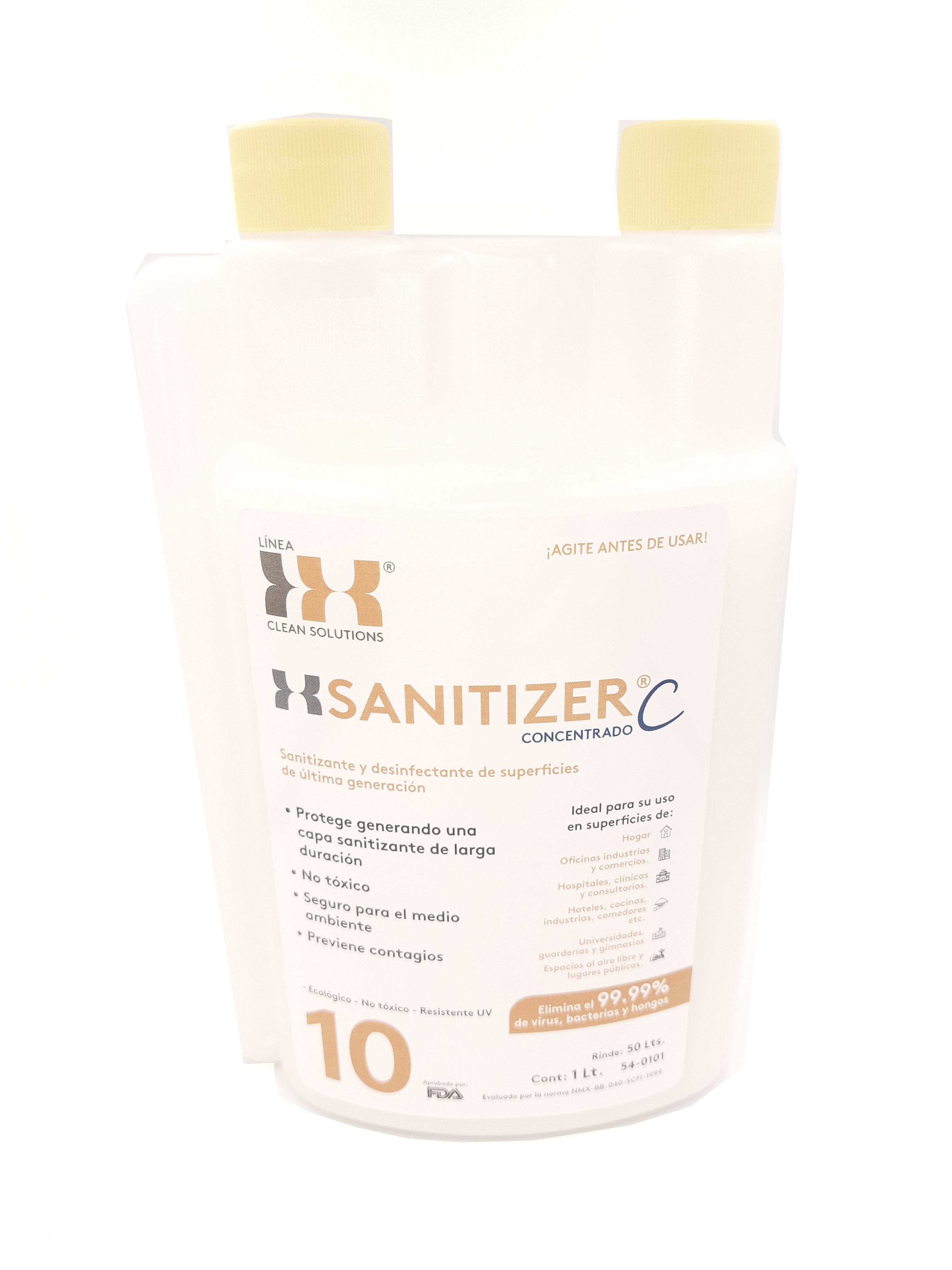 Xsanitizer c, sanitizante y desinfectante de superficies de 1tls