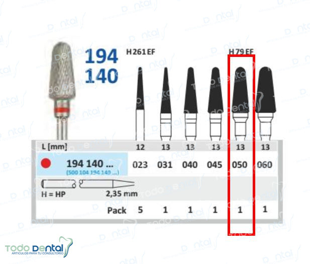 Freson de carb con capa de tin b roja t194-140-050 pz