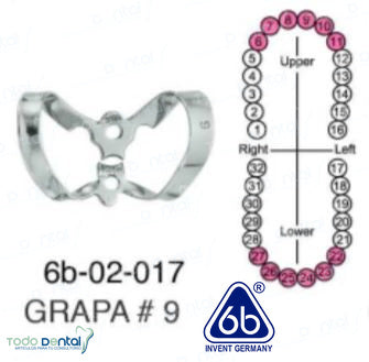 Grapa p/ dique de hule 6B Invent