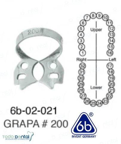 Grapa p/ dique de hule 6B Invent